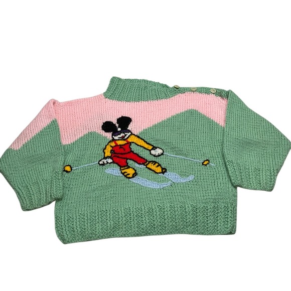 Disney Sweaters - Vtg Michel Bachoz Colette Nivelle Paris Sweater Handmade Disney Mickey‎ Mouse